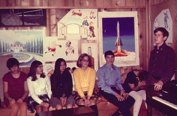 Teenage photo of John Travolta with his school friends