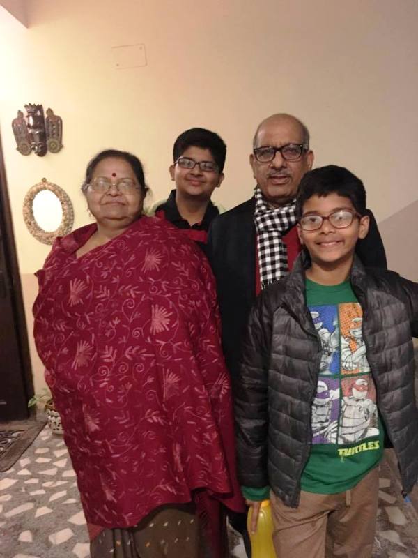 Sumit Awasthi's parents and son