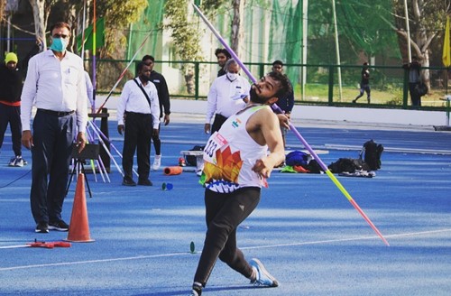 Sumit Antil during Paralympic qualifying