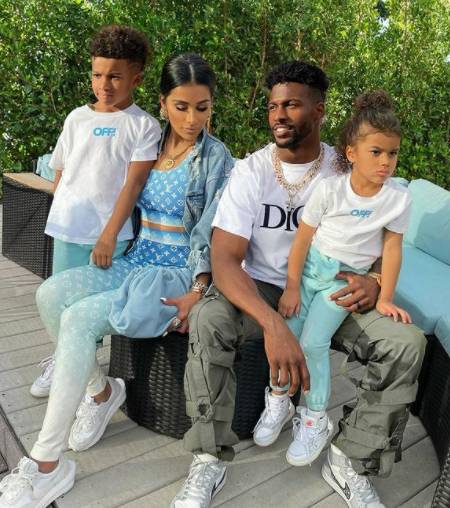 Gabriella Wahid with her husband Emmanuel Sanders and their children