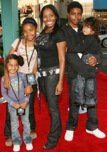 Shar Jackson with her four children, Kori Madison Federline, Cassilay Monique Jackson, Kaleb Michael Jackson Federline, Donovan Jackson
