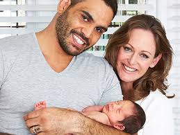 Greg Inglis with his wife and children