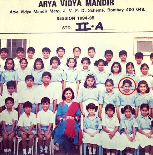 Sonakshi Sinha's student days (under the red circle)