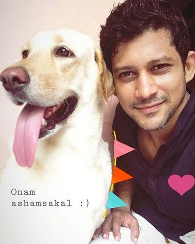 Som Shekhar and his pet dog
