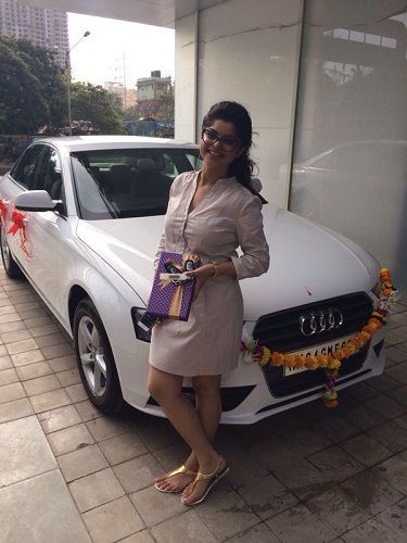Sneha Wagh and her Audi