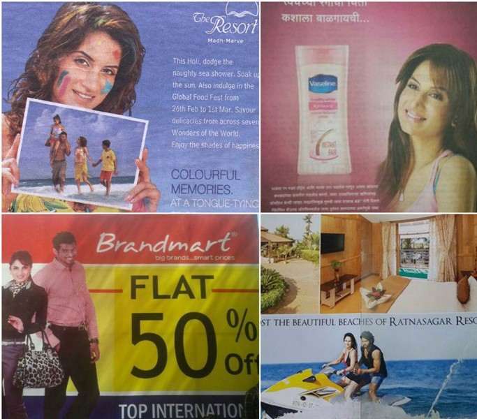 Smita Gondkar in various advertisements