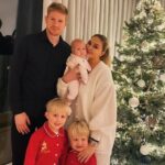 Kevin De Bruyne with his wife and children