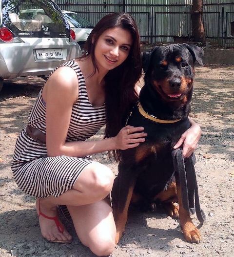 Simran Kaur Mundi with her pet dog