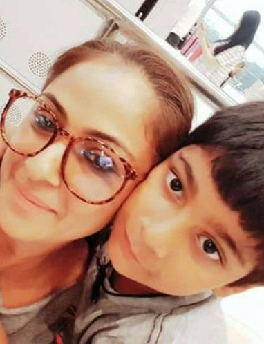Simran and her son Adit