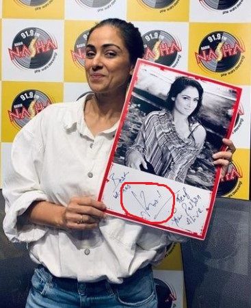 Simran's autograph while participating in the radio show