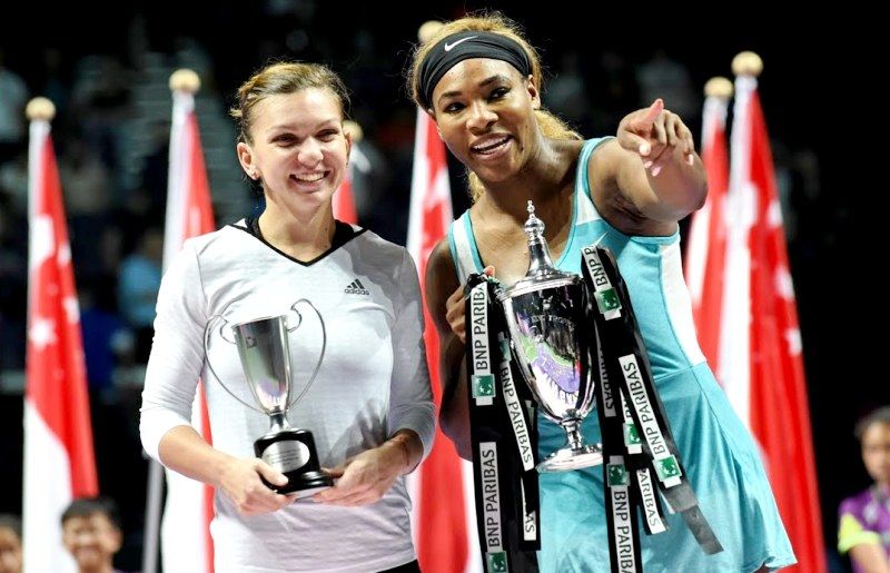 Simone Halep and Serena Williams in the WTA Finals