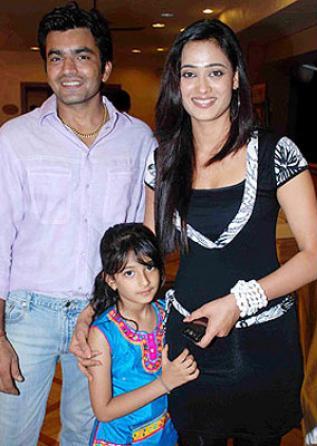Shweta Tiwari with her ex-husband and daughter