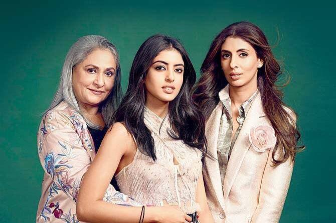Shweta Bachchan Nanda (right) with her mother (left) and daughter (middle)