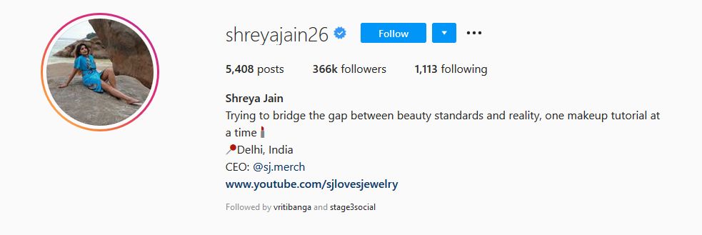 Shreya Jain's Instagram Profile