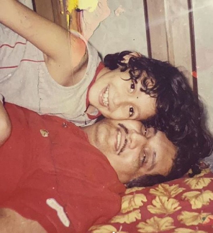 Shreya Chaudhary pictured with her father's childhood