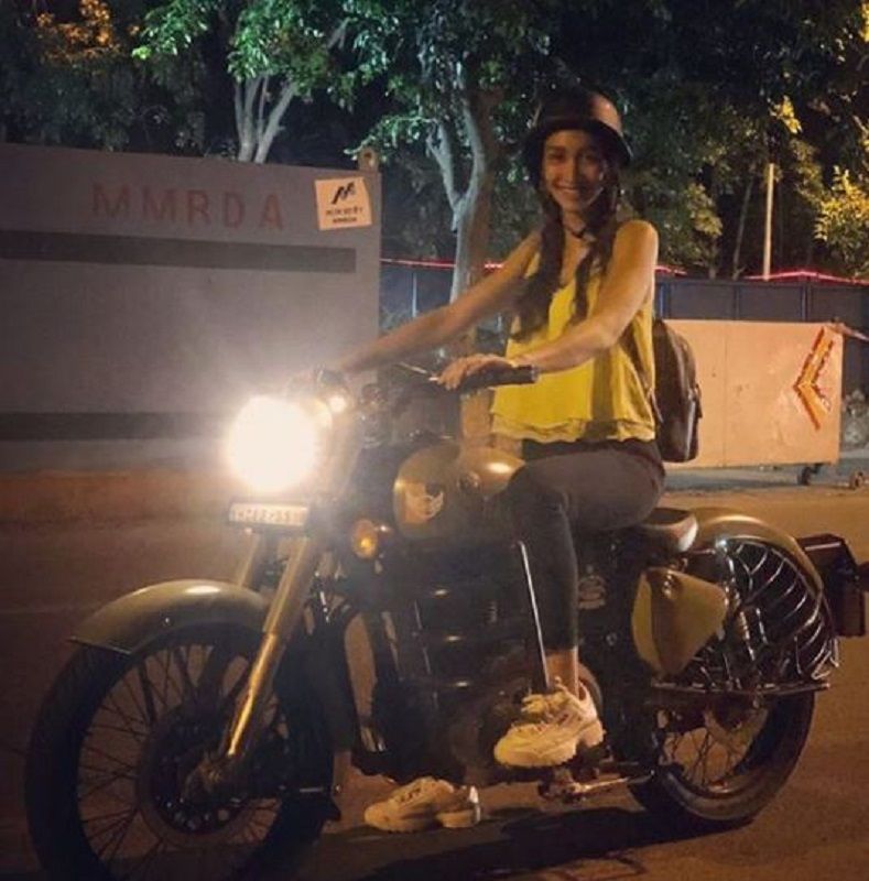 Shreya Chaudhary on her motorcycle