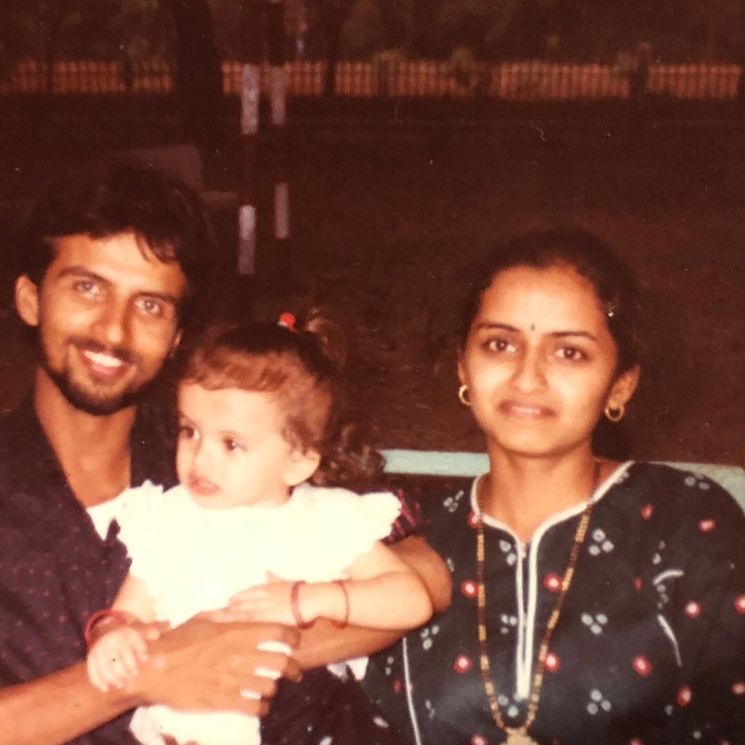 Shrenu Parikh and her parents