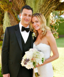 Jimmy Kimmel and wife Molly McNearney at their wedding