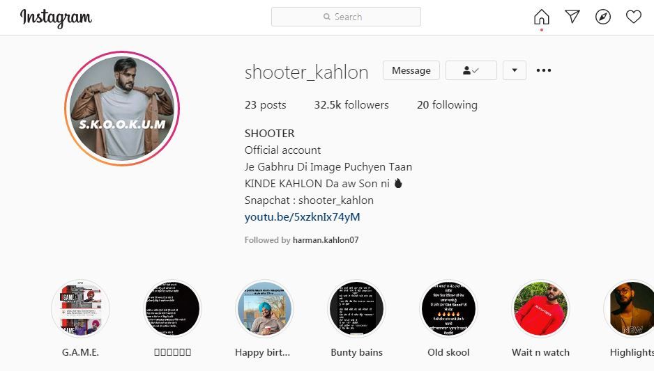 Shooter Cuaron's Instagram Profile