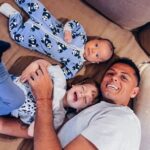 Javier Hernandez with his son and daughter