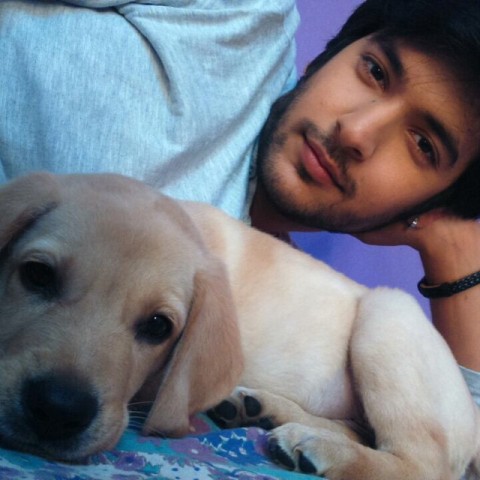 Shivin Narang and his pet dog