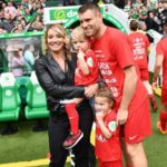 James Milner with his wife and children
