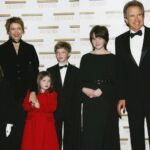Annette Bening with husband and children