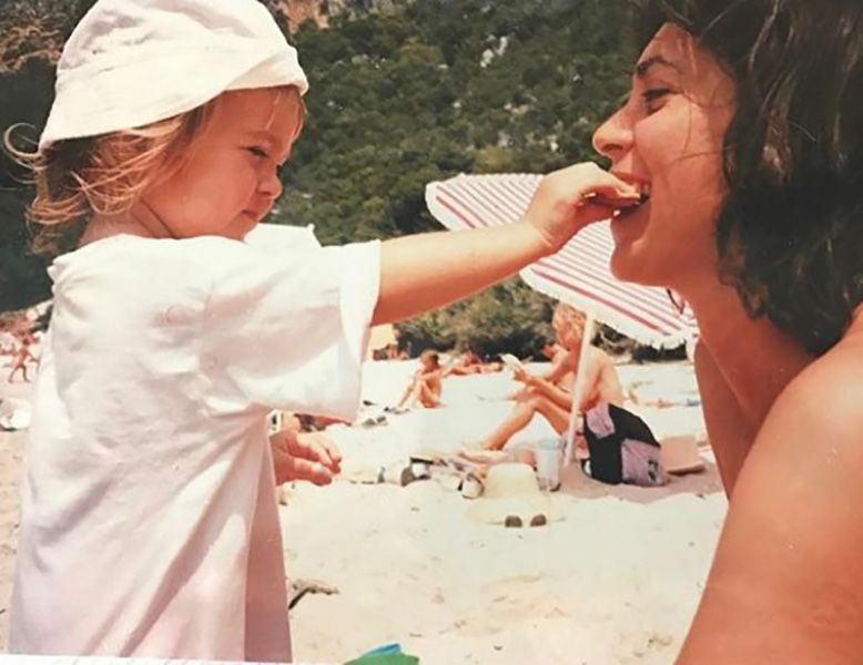 Childhood photos of Sabrina Bartlett and her mother