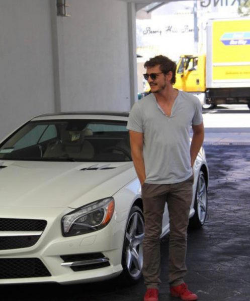 Pedro Pascal pictured with the car