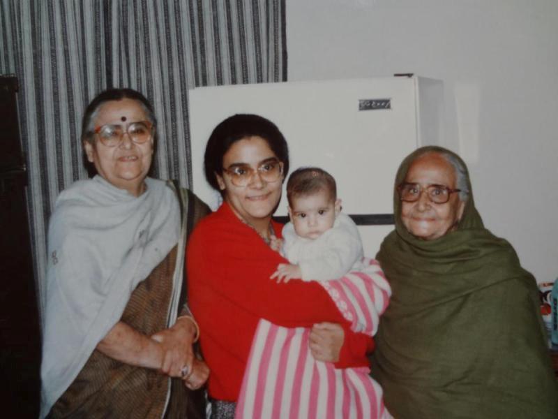 Namita Bhattacharya with baby Niharika, her grandmother and great-grandmother