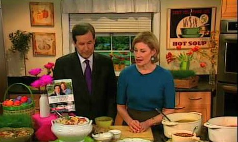 Lorraine Martin Smothers at a cooking show with her husband Chris