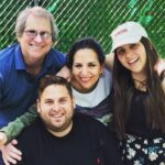 Jonah Hill with his father, mother and sister