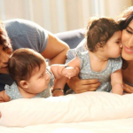 Karanvir Bohra with wife and lovely twin daughters