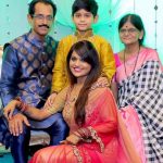 Kathi Karthika Family - Parents and Son