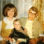 Childhood image of Kurt Cobain with his father and mother