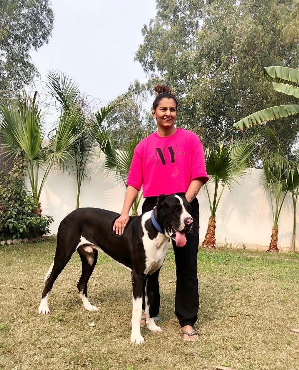 Geeta Phogat and her dog Sheru