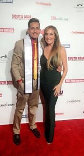 Dhaval Panchal and Cindy Cowan at Mr. Indian America in Los Angeles, CA