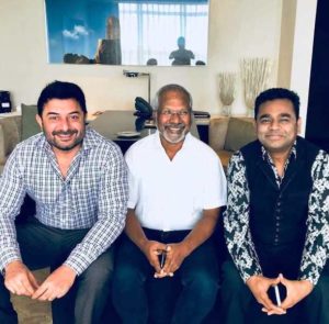 Arvind Swami with Mani Ratnam and AR Rahman