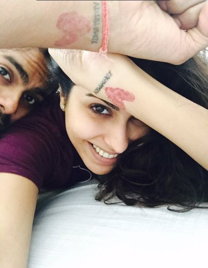 Tattoos of Anusha Mani and her husband