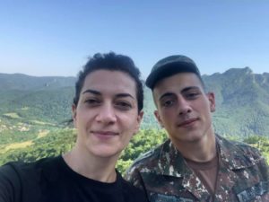Anna Hakobyan and her son Ashot Pashinyan