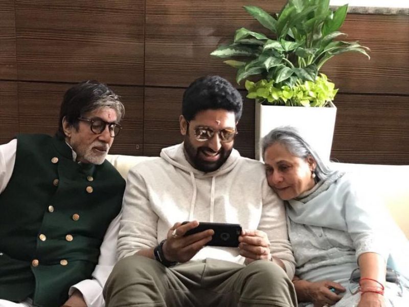 Abhishek Bachchan with his mother and father