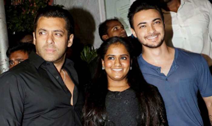 Aayush Sharma with Arpita Sharma and Salman Khan