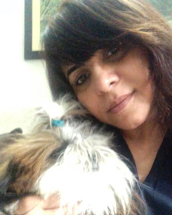 Aarti Bajaj and her pet dog