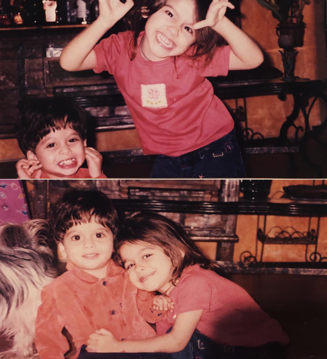 Childhood photo of Aalia Furniturewalla and her brother