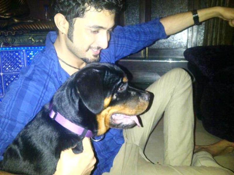 Adil Khan and his pet dog